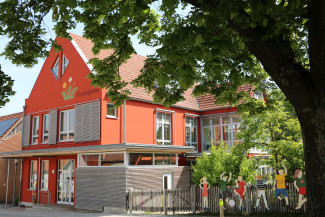 Außenansicht des Evangelischen Kindergartens Pusteblume