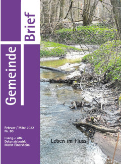 Titelbild des dgb 80 mit einem Bach und dem Titel "Leben im Fluss".