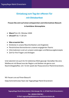Tag der offenen Tür in der Tagespflege Markt Einersheim 
