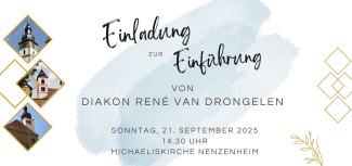 Einladung zum Einführunsgottesdienst von Diakon René van Drongelen