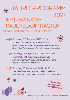 Jahresprogramm der Dekanatsfrauenbeauftragten