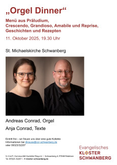 Plakat zum Orgeldinner am 10. Oktober 2025 auf dem Schwanberg